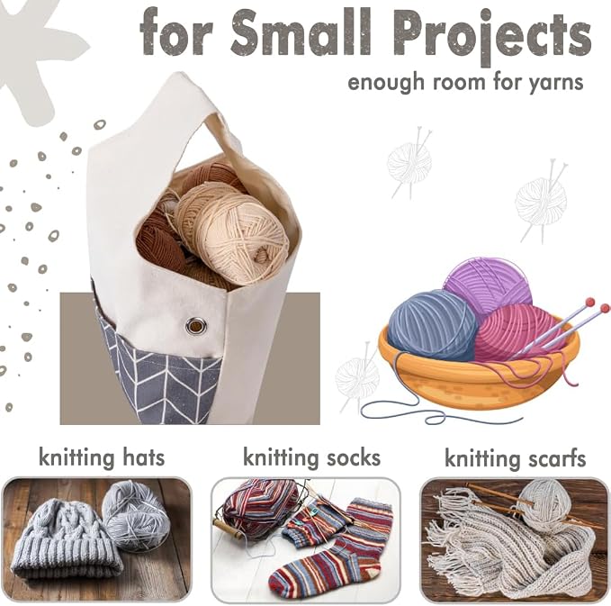 TOGETRUE Yarn Bag, Knitting Crochet Tote Bag, Yarn Storage Bag Organizer