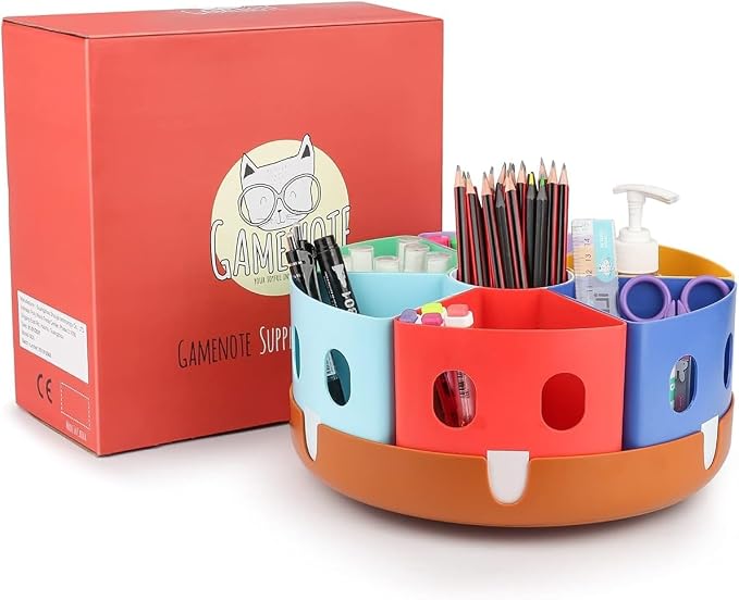 GAMENOTE Rotating Art Supply Organizer, Lazy Susan Caddy, Large