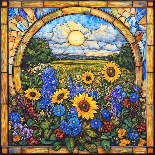 niurenmaoyi Sunflower Paint by Numbers Kit for Adult Beginner,16X16in