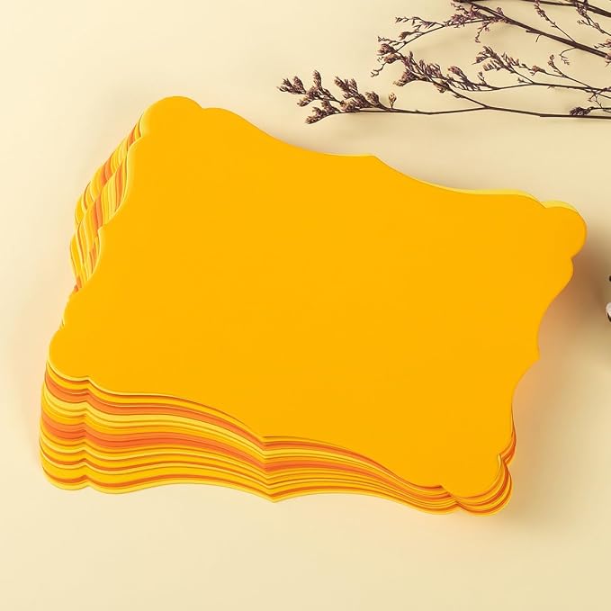50 Pack Blank Kraft Greeting Cards, Yellow, 5 Colors, 4x6IN