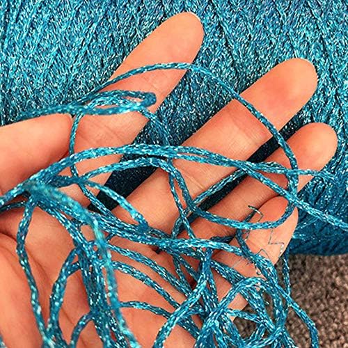 DIY Peacock Blue Lurex Thread - Shining Glitter Sparkle Metal Yarn for Crochet, Knitting, Sweater, Scarf, Bag & Accessories