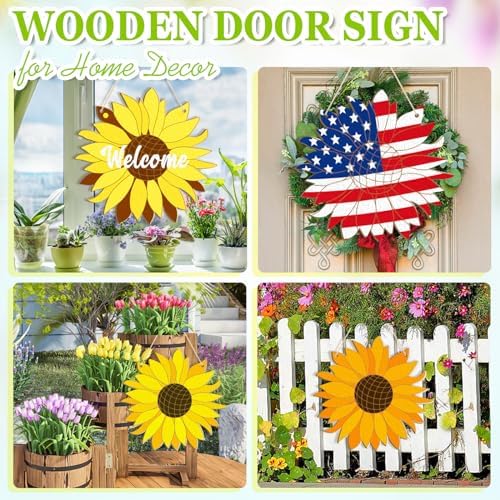Large Size 12" Wooden Spring Ornaments to Paint, Flower Wooden DIY Blank Unfinished Round Wood Discs Ornament for Crafts Hanging Decorations(3PCS)