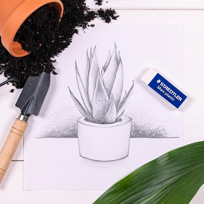STAEDTLER Mars Lumograph 13pc Drawing Pencils & Eraser Set: 12 Hardness Grades 8B-2H, Mars Plastic Eraser, Pre-sharpened, Art Supplies for Drawing, Shading, Drafting & Illustrating, All Skill Levels