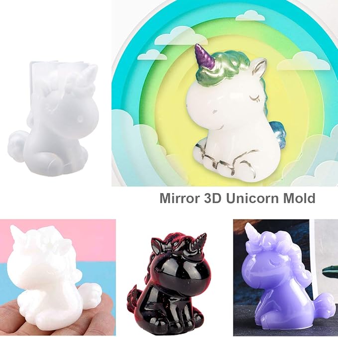 EuTengHao 20Pcs 3D Animal Resin Molds Tools Set Includes 8 Resin Casting Molds Large Clear Epoxy Silicone Molds 2 Measurement Cup 10 Wood Sticks for Resin Craft DIY