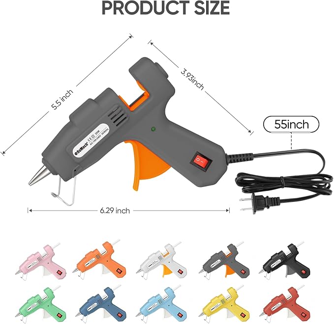 ROMECH 20W Mini Hot Glue Gun Kit, 30 Glue Sticks Set for DIY Crafts, Repair
