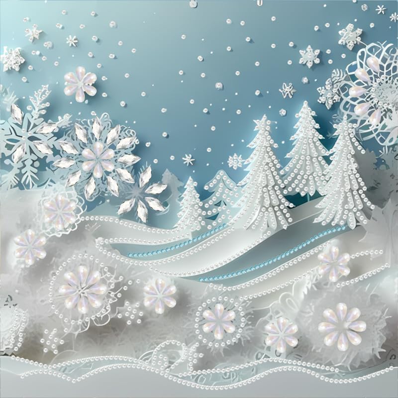 DIYBEADDOT Snow-Covered Diamond Art Kits for Adults，Snowflake Special Shape Diamond Painting Kits for Beginners, DIY Gem Painting for Adults Crafts Home Wall Decor 11.8 X11.8 Inch
