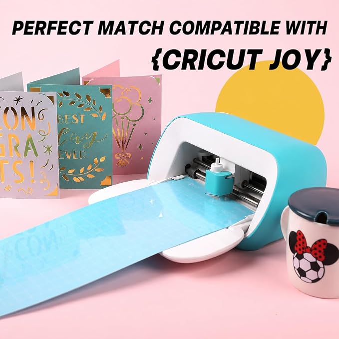 HTVRONT Cutting Mats Compatible with Cricut Joy/Joy 2, 6 Pack | 2 Sizes: 4.5"x12" (3pcs) & 4.5"x6.5" (3pcs), Light/Standard/Strong Stickness, Compatible with Cricut Joy/Joy 2