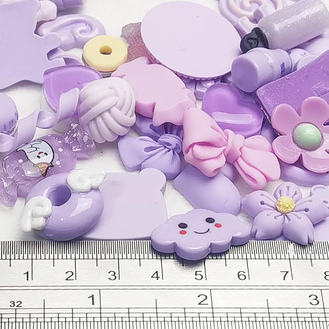 Chenkou Craft 50pcs Lots Mix Assorted Purple Craft DIY Flatbacks Resin Flat Back Buttons Scrapbooking (Purple)