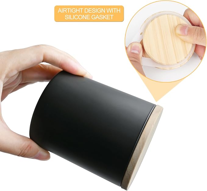 SHOWIN 10 OZ Thick Candle Jars for Making Candles 15 Pcs, Empty Jars with Wood Lids for Candle Making, Sample Container, Matte Black
