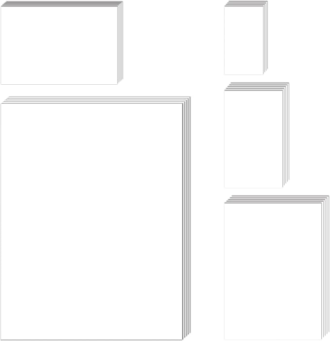 Silunkia 500 Sheets Bright White Cardstock 5 Assorted Size 75lb