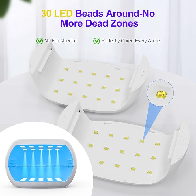 UV Light for Resin,360° Ring Dual-Layer & Adjustable Time Setting (1/3/5min) UV Resin Light,30 LED High-Powered UV Lamp for Resin Curing,Fast Curing Lamp for Resin Molds,DIY Crafts Decor (Pearl)