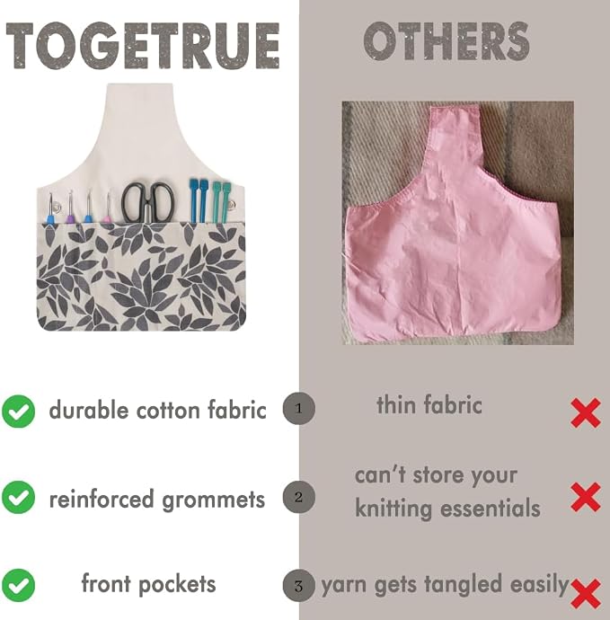 TOGETRUE Yarn Bag, Knitting Crochet Tote Bag, Yarn Storage Bag Organizer