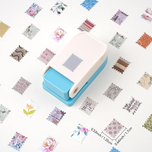 BAOFALI 3Pcs/Set Stamp Punch, 0.6 x 0.5 inch, 1 x 0.8 Inch, 1 inch Rectangular Stamps Punch, Lever Craft Hole Cutter Puncher, Paper Punches for Journaling Crafting DIY Scrapbooking Crafts