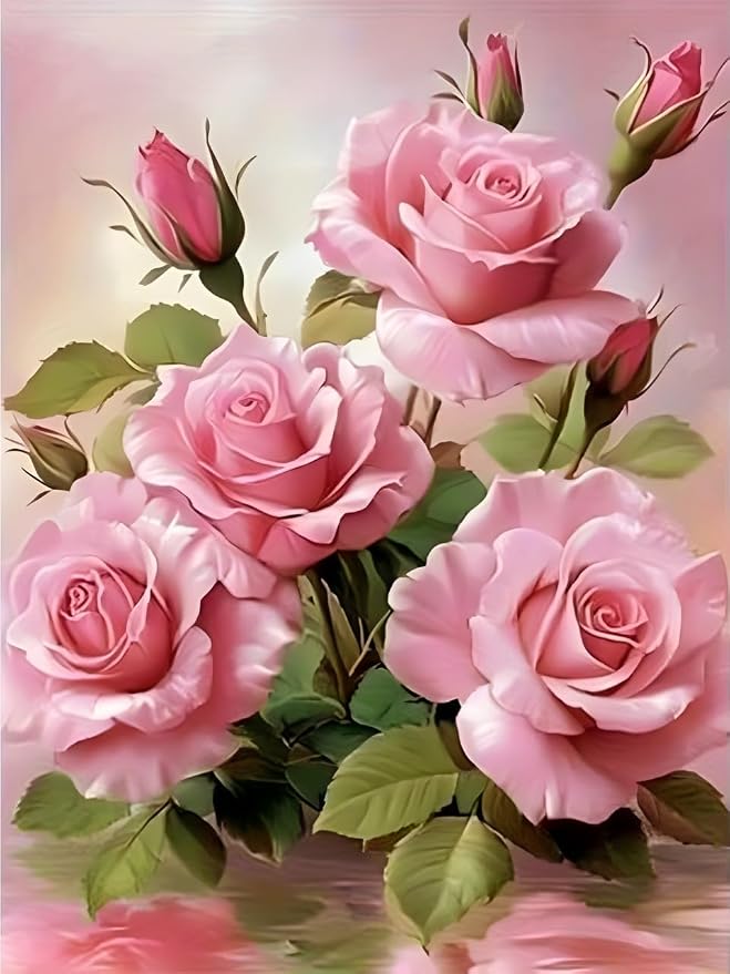Rose Flowers Diamond Art Kits for Adults 12x16inch