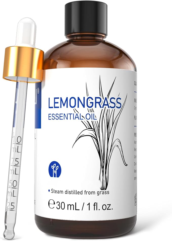 HIQILI Lemongrass Essential Oil for Outdoor Protection, Skin