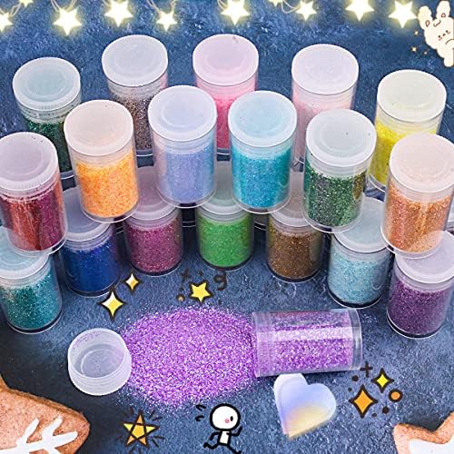 Ultra Fine Glitter 36 Assorted Colors Set, Holographic Glitter Powder for Tumblers, Slime Epoxy Resin Arts and Crafts Glitter, Iridescent Cosmetic Glitter for Body Nail Face Hair Eyeshadow Makeup