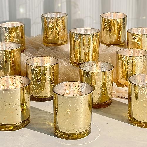 SUPMIND 10oz Golden Glass Candle Jars with Lids,12pcs for Candle Making