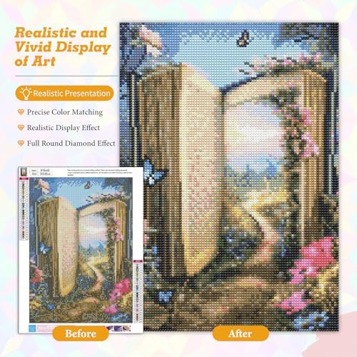 Magic Book Diamond Art Kits for Adults Beginners 12x16 in, DIY Craft Gift