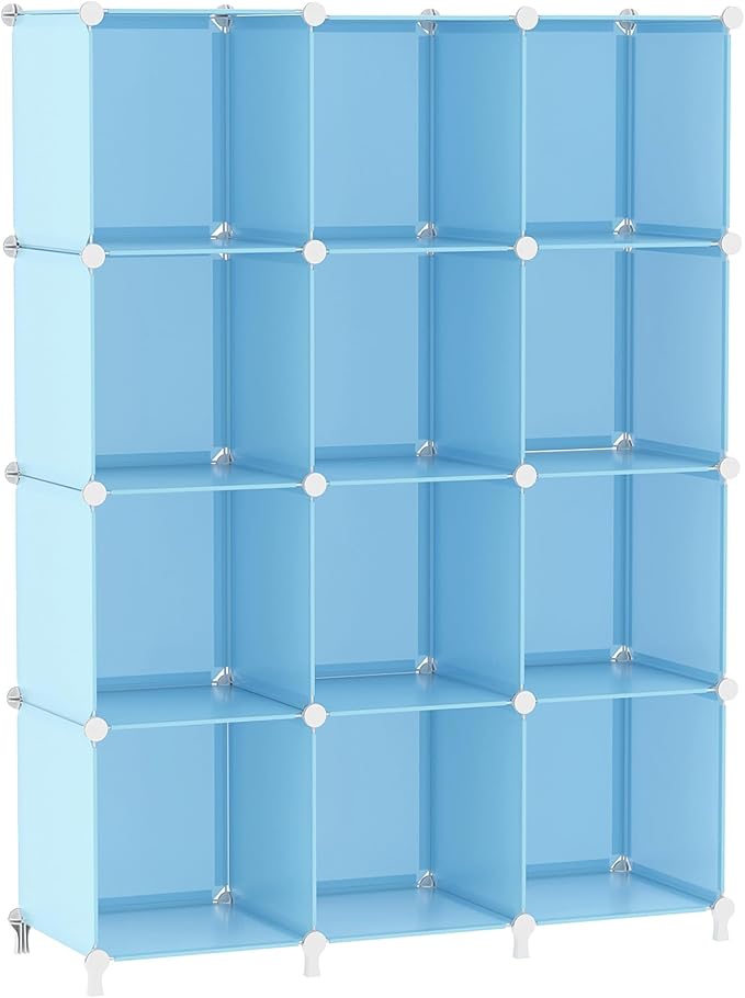 AWTATOS 12 Cube Storage Organizer, Closet Organizers Storage Shelves, Blue