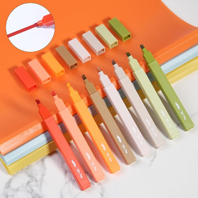 Mr. Pen- Aesthetic Highlighters No Bleed, 8 Pack, Assorted Colors | Chisel Tip, Cute Highlighters Assorted Colors for Journaling, Highlighting, Underlining, Fast Dry, Back to School Supplies