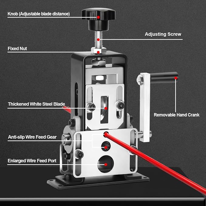 Trivd Frol Manual Wire Stripping Machine, Gauge Wire 0.06"-1"