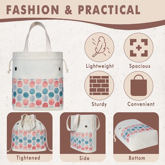 TOGETRUE Yarn Bag, Knitting Crochet Tote Bag, Yarn Storage Bags Organizer, Crochet bags for Crocheting Project, Store Skein Ball, Short Knitting Needle (Medium, Point Shape)