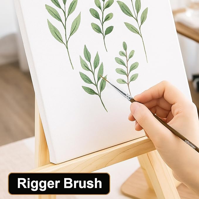Rigger Brush Watercolor Set, 6 Long Liner Brushes for Acrylic Painting | Liner Brushes For Watercolor, Acrylic, Fine Detail, Script, Scroll, Pinstriping