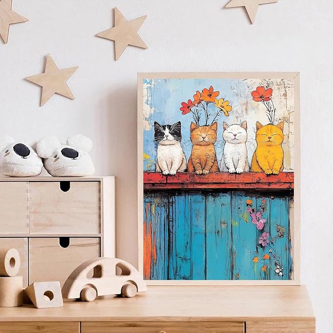 ijbnhd Cat Diamond Art Kits for Adults 12x16in