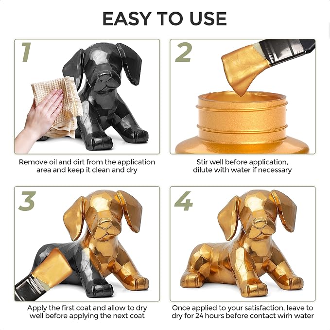 Nicpro Acrylic Paint Set Metallic,25.33oz/750ml Gold Leaf Paint
