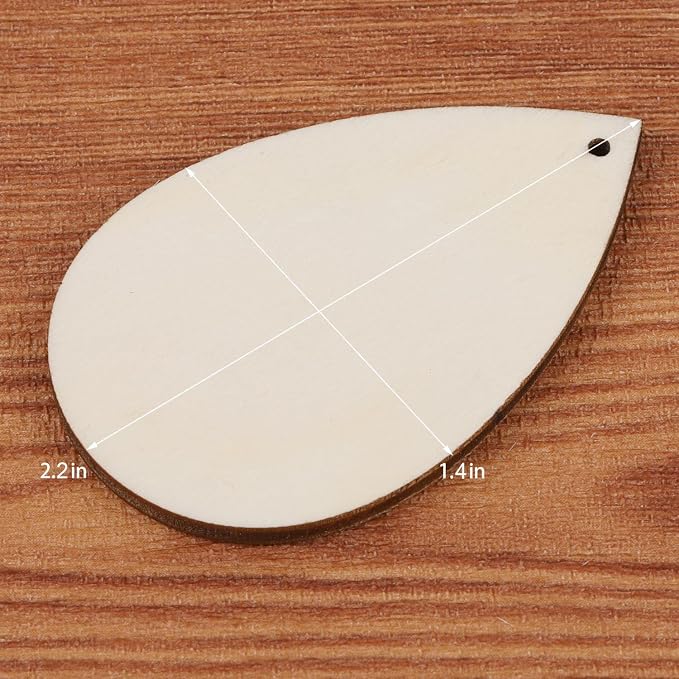 500 Pcs Unfinished Wooden Earrings, 100Pcs Blank Natural Wood Pendants100 Pcs Earring Hooks, 200 Pcs Jump Rings and 100 Pcs Earrings Backs for Jewelry DIY Craft Making