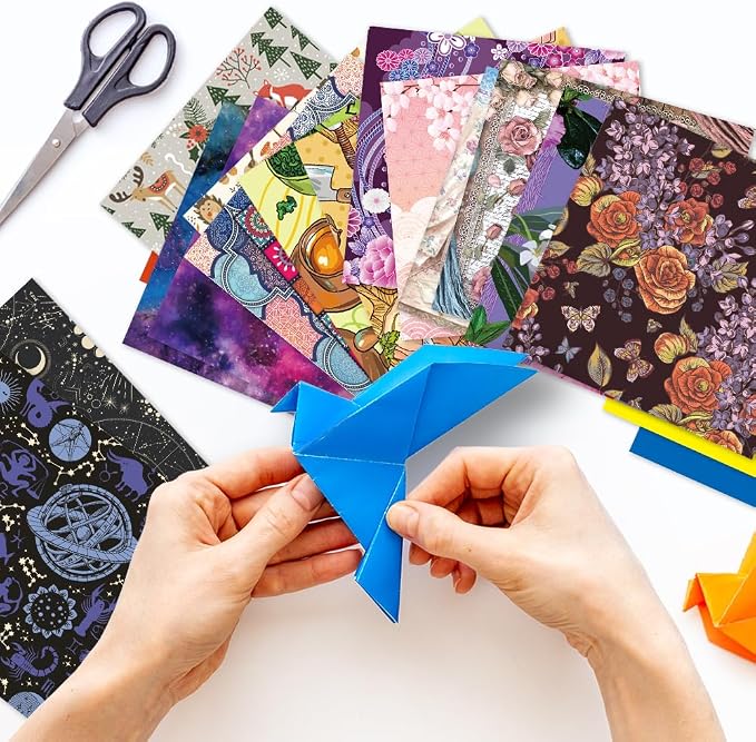 10 Different Packs Full Collection Origami Paper, 6-Inch Double Sided Color | 70GSM Colorful Paper,Various Pattern Origami Set,DIY Hand Crafts Kit,Arts Creativity,Easy to Fold,No-Fading