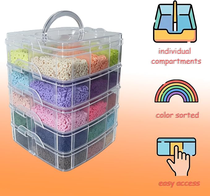 YMSDZHL 45000PCS 30Color Polymer Clay Beads Friendship Bracelet Making Kit