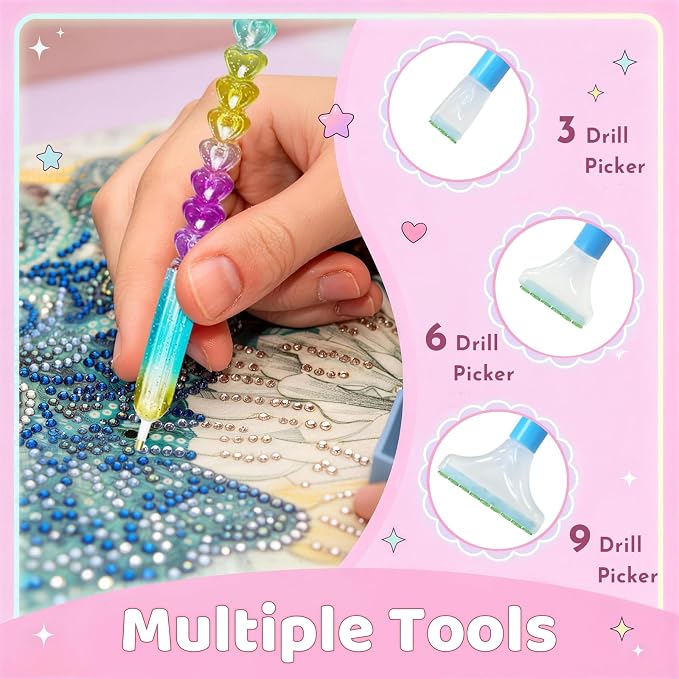 TAVOLOZZA Diamond Art Storage Case, 60 Slots Portable Diamond Painting Kits with Accessories for Craft Rhinestones & Jewelry Beads Organizer Boxes