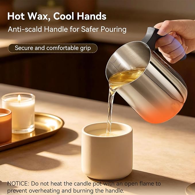 Candle Making Pouring Pot, 32 oz Stainless Steel Wax Melting Pot