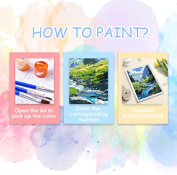 Mountain Paint by Number for Adults, Landscape Paint by Numbers for Adults | Paint by Numbers for Adults Beginner, Mountains Paint by Numbers for Gift Home Wall Decor (Mountain, 16x20 inch) Frameless