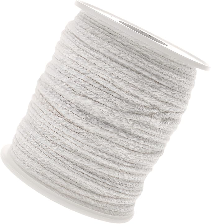 Candle Wicks 100% Natural Cotton, Roll 200 Feet Twine String Spools Braid Candle Non-Smoke Candles Wicks for Candle Making Accessories DIY(1 Roll 200Feet Cotton Wire) Mother' Day+Easter Decor or Gifts