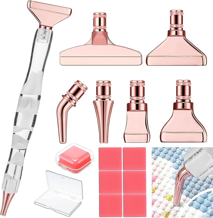 Heyseri Diamond Painting Pens, “Classic Wax Stylus” Diamond Art Pen, Gem Painting Tools Accessories, Gem Art Pen with Metal Tips for 5D Craft Nail