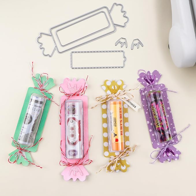 BAOFALI 1 Set Small Candy Dies Cutting Rectangular Gift Card Envelope Cutting Dies Sets Label Tag for Scrapbooking DIY Cards Album Crafts Supplies(13.7x6.8cm/5.4x2.7inch)