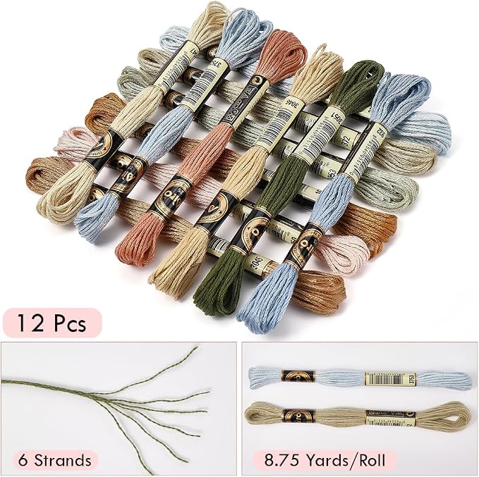 12 Skeins Gradient Embroidery Floss String for Bracelets DIY