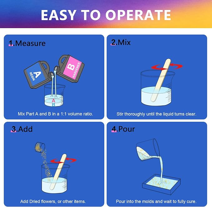 KISREL Epoxy Resin Kit 16OZ with Keychain Earring Molds, Tools for Beginner | 25-Cavity Clear Epoxy Resin with Silicone Earring Molds Ideal for Making keychains, Craft Works
