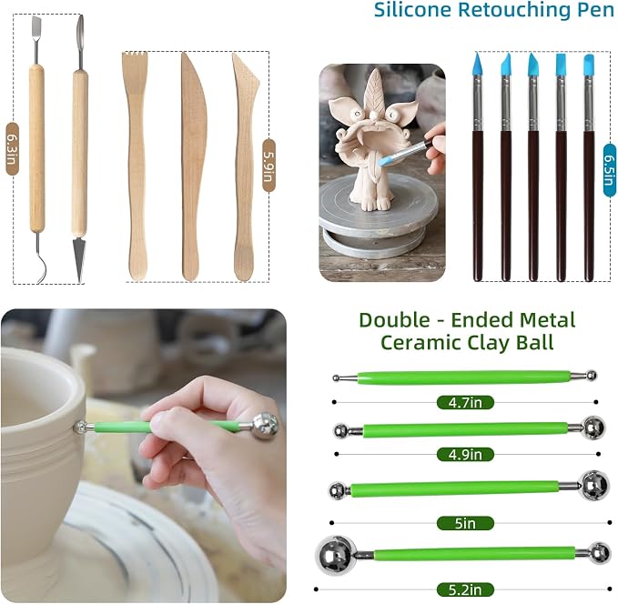 Leyclub 29 PCS Clay Tool, Clay Sculpting Tools Kit, Pottery Tools Can be Used for Stippling, Carving, Molding, and Shaping Clay Crafts, for Beginners, Hobbyists, Artists