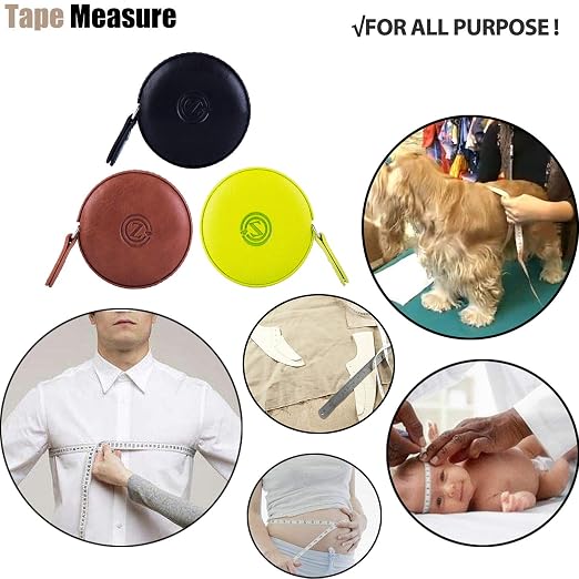 Sewing Tape Measure, Medical Body Cloth Tailor Craft Dieting Measuring Tape, 60 Inch/1.5M Dual Sided Retractable Ruler with Push Button Round(1 Pack, Blue)