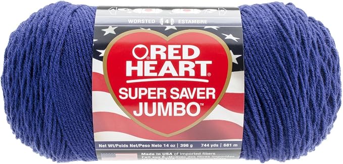 Red Heart Super Saver Jumbo Yarn, Soft Navy