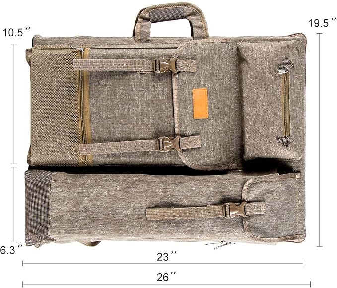 TRANSON Art Portfolio Case Artist Backpack Canvas Bag Large 26” x 19.5”