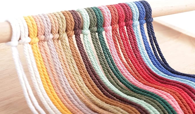 NOANTA Royal Blue Macrame Cord 4mm x 109yards, Cotton Rope Macrame Yarn | Macrame Rope Supplies, 3 Strand Twisted Cotton Yarn String, Cotton Cord for Wall Hanging, Plant Hangers, Crafts, Knitting