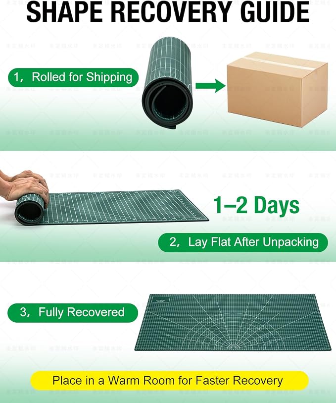 Self Healing Cutting Mat, 35" × 15", Double-Sided Rotary Cutting Mat for Sewing, Quilting, Scrapbooking & Craft, Large Craft Cutting Board for Hobby Use, Green