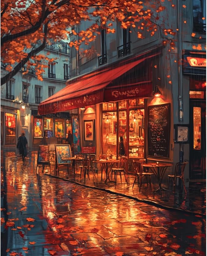 Banket Paint by Numbers Kit for Adults Beginner Landscape DIY Painting Kits for Adults City Easy Adult Paint by Number Kits on Canvas Color by Numbers for Gifts Home Wall Decor 16x20 Inch