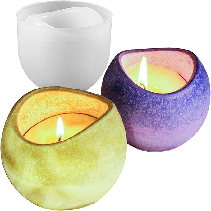 Curved Candle Cups Silicone Molds, Egg Shape Container Storage Resin Concrete Cement Molds, Epoxy Resin Casting Candle Vessels Jewelry Pen Holder Plant Pot Mold DIY Unique Crafts Decor
