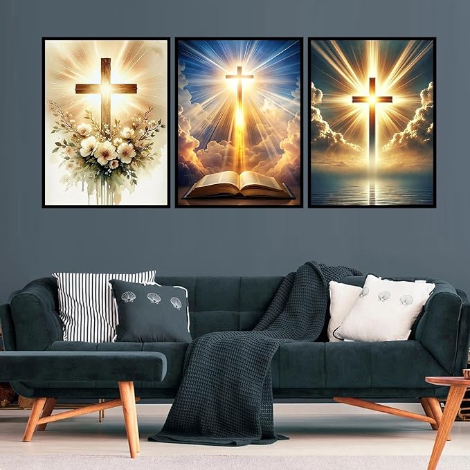 3 Pack Diamond Art Kits for Adults, Cross Diamond Painting Kits 12X16 Inch