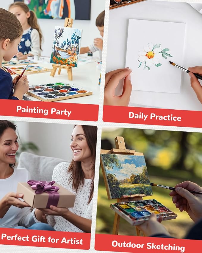 100 Pack 4x6 Inch Mini Painting Canvas Boards for Kids Mini Canvas Panels | White 100% Cotton for Acrylics Oil Watercolor Tempera Paints Art Class Supplies